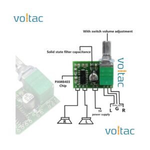 PAM8403 3W+3W DC 5V Mini Audio Amplifier